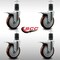 Service Caster 5'' SS Maroon Poly Swivel 1-5/8'' Expanding Stem Caster Set Total Lock Brake, 4PK SCC-SSEXTTL20S514-PPUB-MRN-158-4 - alternate 3